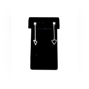 925 Sterling Silver Triangle Drop Earrings